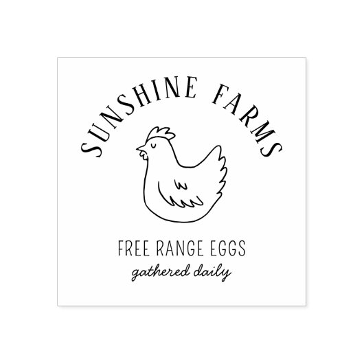 Tampons Encreurs Simple Moderne Hen Farm Oeufs frais Vert (Impression)
