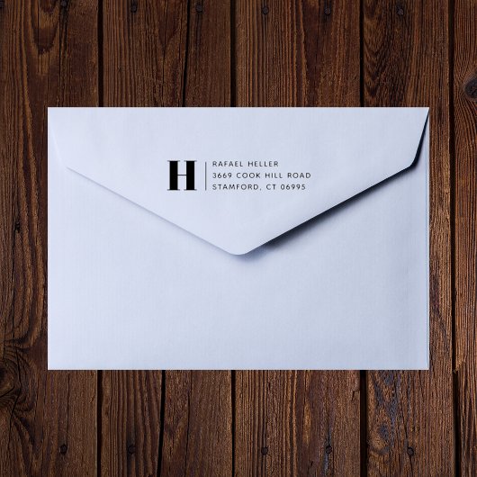 Tampons Encreurs Simple Moderne Monogramme Adresse de retour