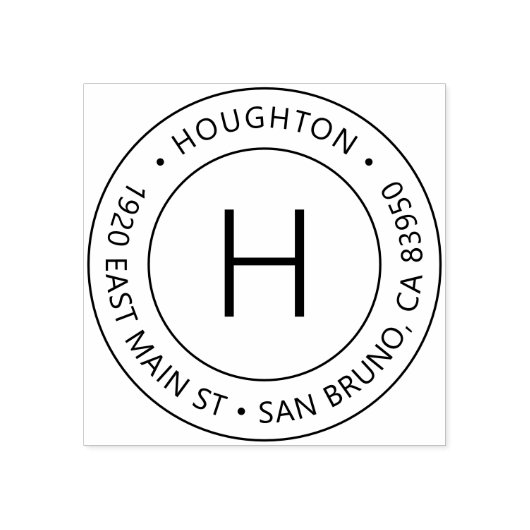 Tampons Encreurs Simple Moderne Monogramme Adresse de retour (Impression)