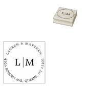 Tampons Encreurs Simple Monogram Mariage Élégant (Tamponné)