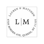 Tampons Encreurs Simple Monogram Mariage Élégant (Impression)