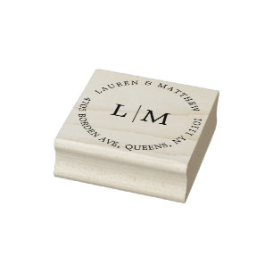 Tampons Encreurs Simple Monogram Mariage Élégant