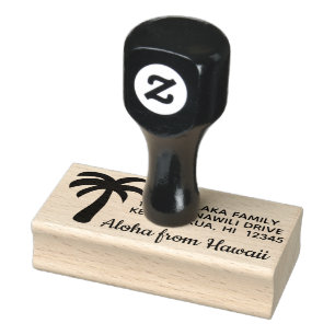 Tampons Encreurs Simple Palm Tree Aloha Retourner l'adresse Stamp P
