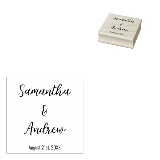 Tampons Encreurs Simple personnalisation des nouveaux mariés et dat (Tamponné)