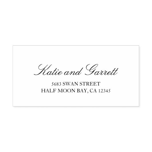 Tampons Encreurs Simple Script Elegant Mariage Adresse de retour (Impression)
