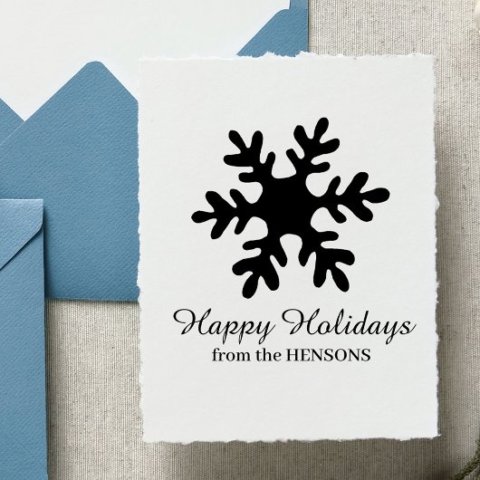 Tampons Encreurs Simple Snowflake Family Name Script Holiday