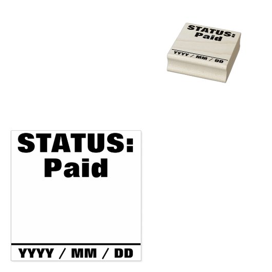 Tampons Encreurs Simple "STATUT : Payé" Timbre en caoutchouc (Tamponné)