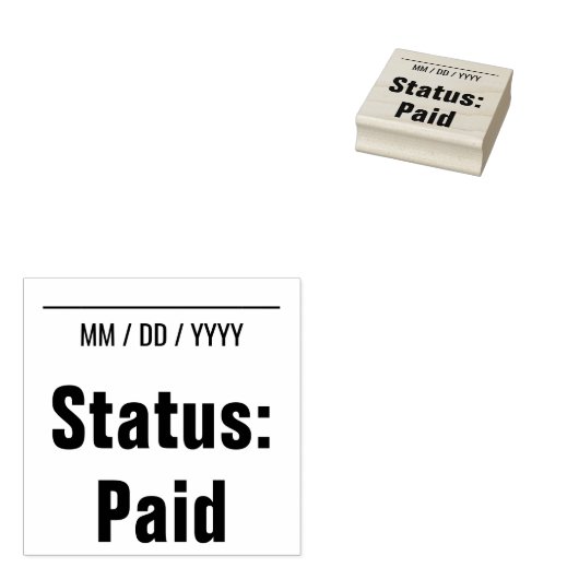 Tampons Encreurs Simple "Statut : Payé" Timbre en caoutchouc (Tamponné)