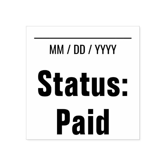 Tampons Encreurs Simple "Statut : Payé" Timbre en caoutchouc (Impression)