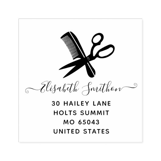 Tampons Encreurs Simples ciseaux Coiffeur professionnel (Impression)
