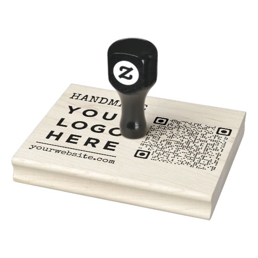 Tampons Encreurs Site Web artisanal Logo d'entreprise Code Qr perso (Tampon)