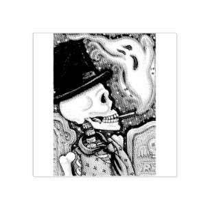 TAMPONS ENCREURS SKELETON FUMEUR, POMPIER EN CAOUTCHOUC