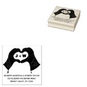 Tampons Encreurs Ski d'hiver Gants Mains forme coeur Adresse de ret (Tamponné)