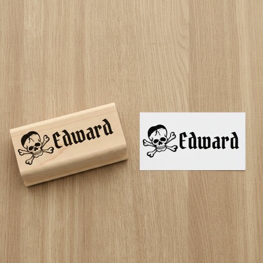 Tampons Encreurs Skull and Crossbones with Custom Name Stamp