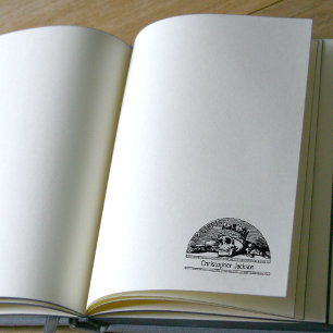 Tampons Encreurs Skull Ex Librairie personnalisé avec couronne, Vin