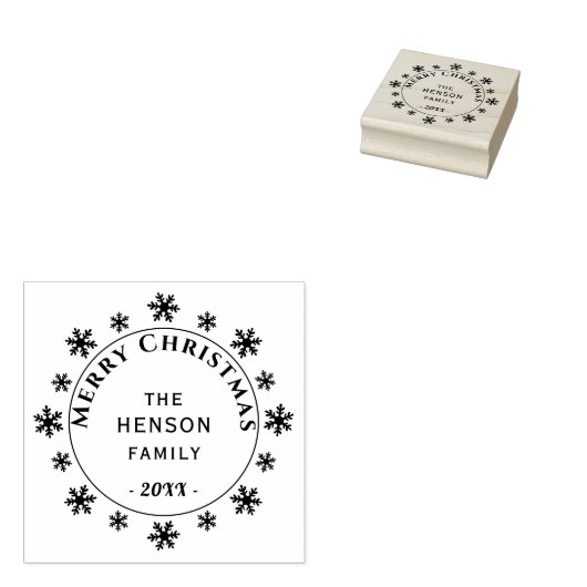 Tampons Encreurs Snowflake Family Merry Christmas (Tamponné)