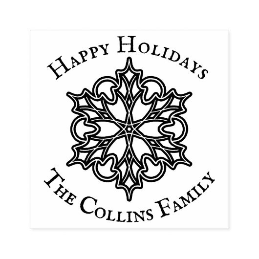 Tampons Encreurs Snowflake Holly Message et nom (Impression)