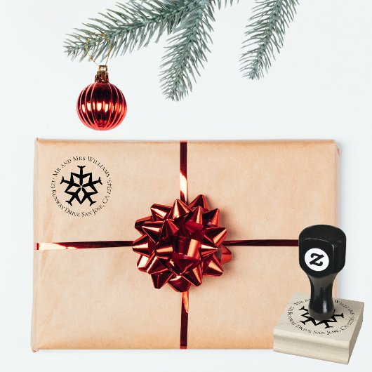 Tampons Encreurs Snowflon Avion Noël Adresse de retour