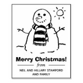 Tampons Encreurs Snowman avec un joyeux message de Noël ! Timbre en (Impression)