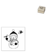 Tampons Encreurs Snowman souriant en Casquette nu et Écarf 1x1 (Tamponné)