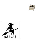 Tampons Encreurs Sorcière noire Silhouette Broomstick Bois (Tamponné)