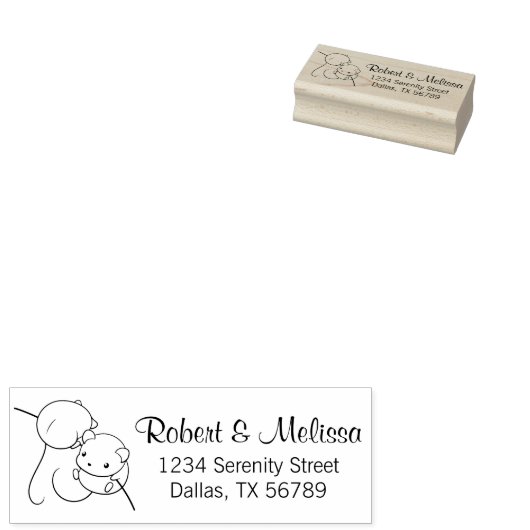 Tampons Encreurs Souris de récolte, paire de souris de couple Adres (Tamponné)