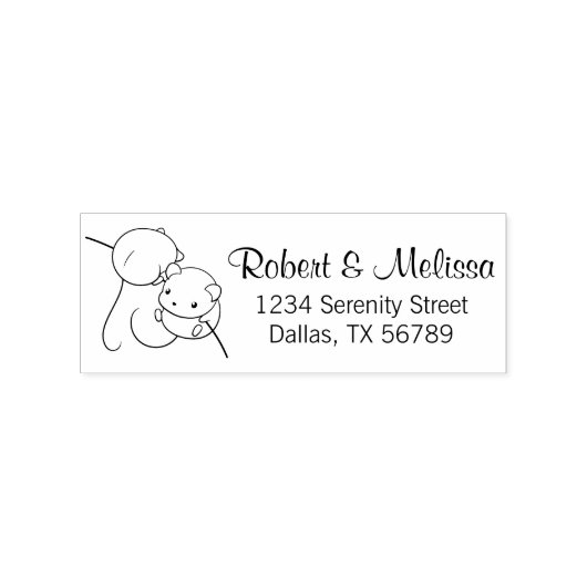 Tampons Encreurs Souris de récolte, paire de souris de couple Adres (Impression)