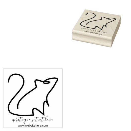 Tampons Encreurs Souris simple Rat Line Art (Tamponné)