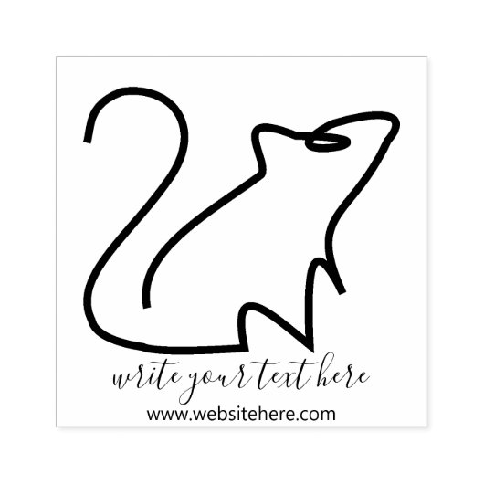 Tampons Encreurs Souris simple Rat Line Art (Impression)