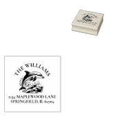 Tampons Encreurs Splashing Dolphin Custom Family Adresse de retour (Tamponné)