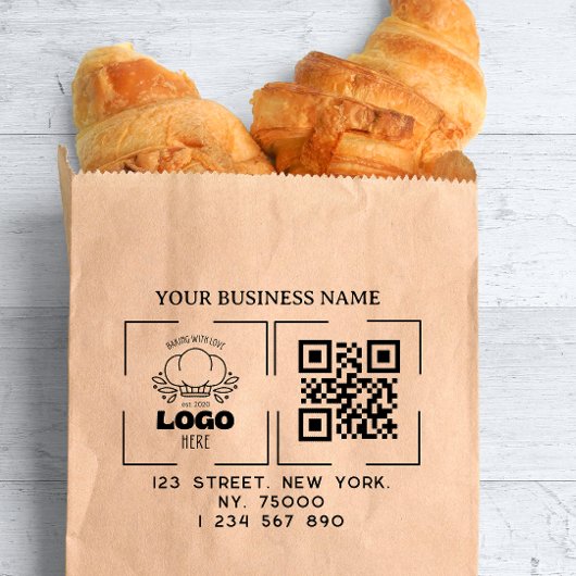 Tampons Encreurs Square Custom Business Logo Qr Code & Address 
