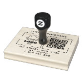Tampons Encreurs Square Custom Business Logo Qr Code & Address  (Tampon)
