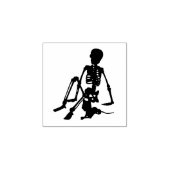 Tampons Encreurs squelette Boy et son animal de compagnie chat silh (Impression)