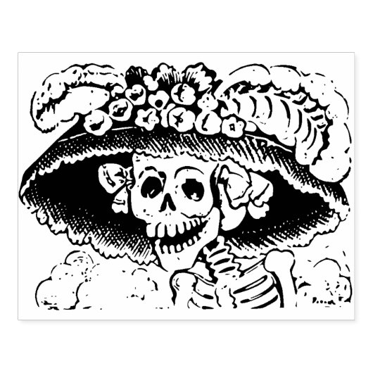 Tampons Encreurs Squelette de Mardi Gras illustration timbre d'art (Impression)