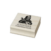 Tampons Encreurs Squelette gothique Jouer Guitare Bibliothèque Nom  (Tampon)