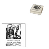 Tampons Encreurs Squelette gothique tenant Masque Bibliothèque Nom  (Tamponné)