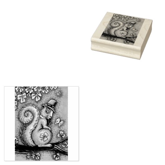 TAMPONS ENCREURS ST. JOUR DE PATRICK LEPRECHAUN SQUIRREL CAOUTCHOUC (Tamponné)