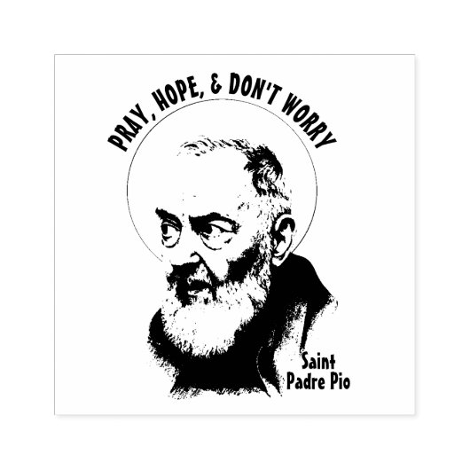 Tampons Encreurs St Padre Pio Capuchin Prêtre Caoutchouc Caoutchouc (Impression)