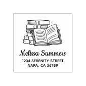Tampons Encreurs Stack of Books and Open Book Address (Impression)