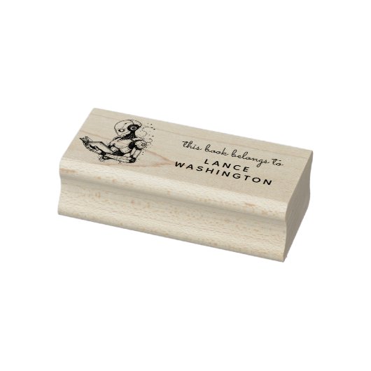 Tampons Encreurs Stamp Futuriste Robot Book Ex Librairie (Tampon)