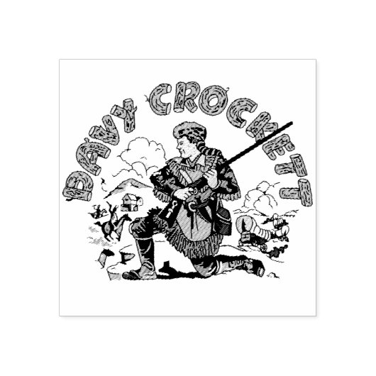 Tampons Encreurs Stamp Retro Davy Crockett Wood Art (Impression)