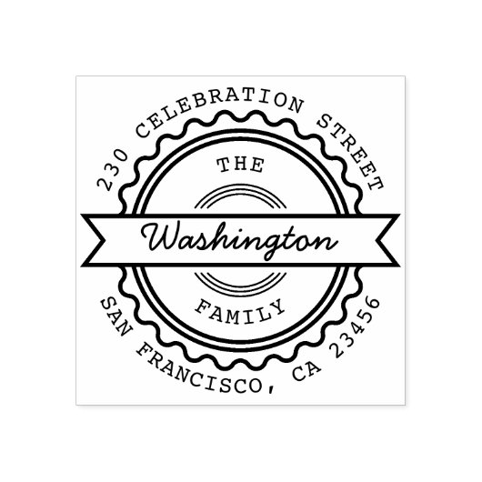 Tampons Encreurs Stamp Retro Nom de famille personnalisé et adresse (Impression)