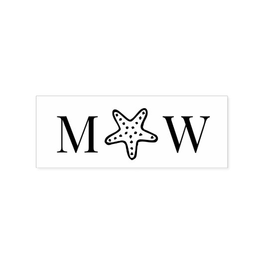Tampons Encreurs Starfish Star Fish 2 Monogramme Mariage initial (Impression)