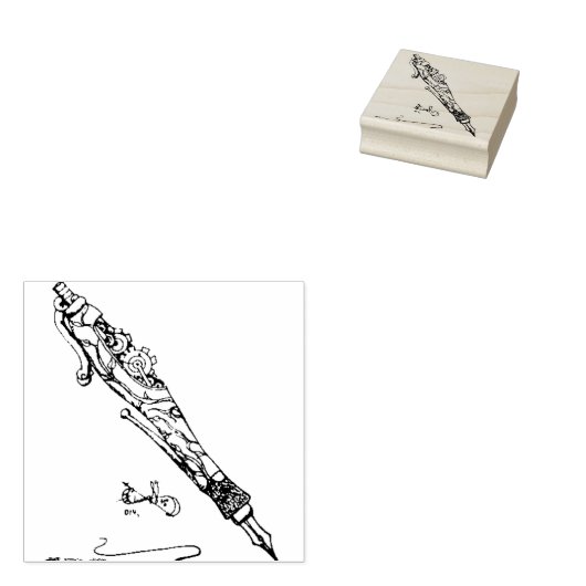 Tampons Encreurs Steampunk Gears Fountain Stylo en caoutchouc (Tamponné)