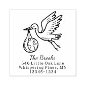 Tampons Encreurs Stork Carrying Earth Return Address (Impression)
