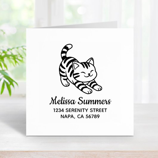 Tampons Encreurs Stretching Tabby Cat Address