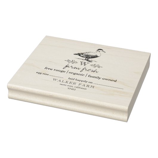 Tampons Encreurs Style agricole Monogramme Canard Oeuf Carton Timbr (Tampon)