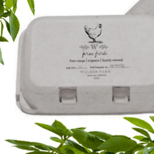 Tampons Encreurs Style agricole Monogramme Oeuf Carton Timbre