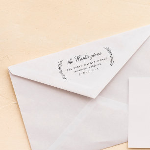 Tampons Encreurs Style Feuille Calligraphy Family Return Adresse