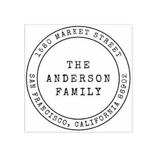 Tampons Encreurs Style vintage Nom de famille & Ronde Adresse de re